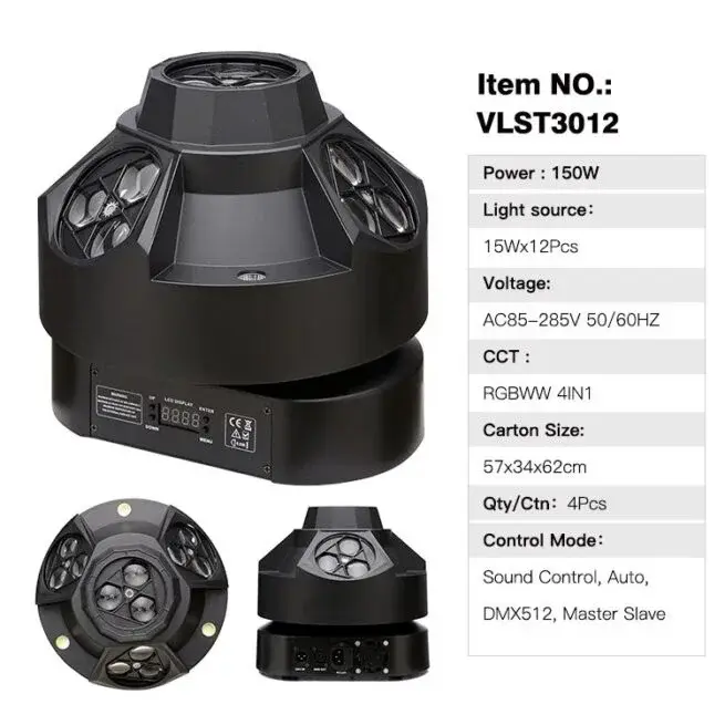 4 SIDE+STROBE+ LASER led