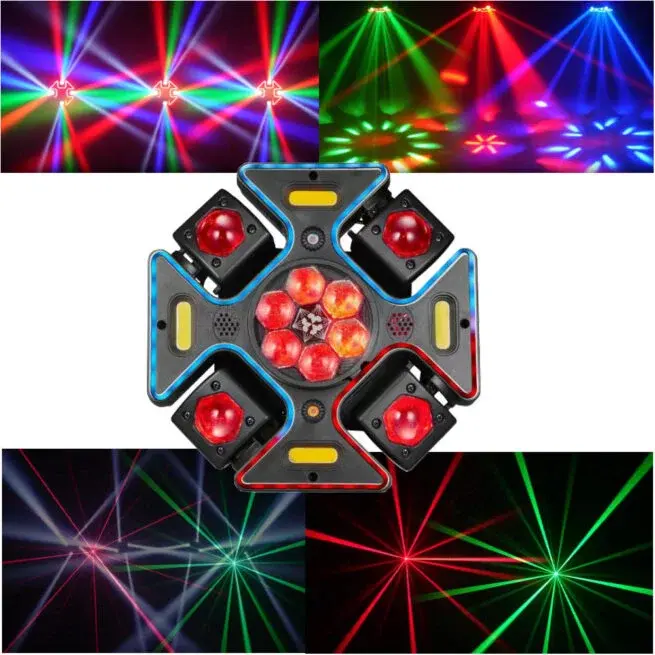 4 LED + RG Laser + 4 Flasher + RGB Strip + Projector + Remote Control