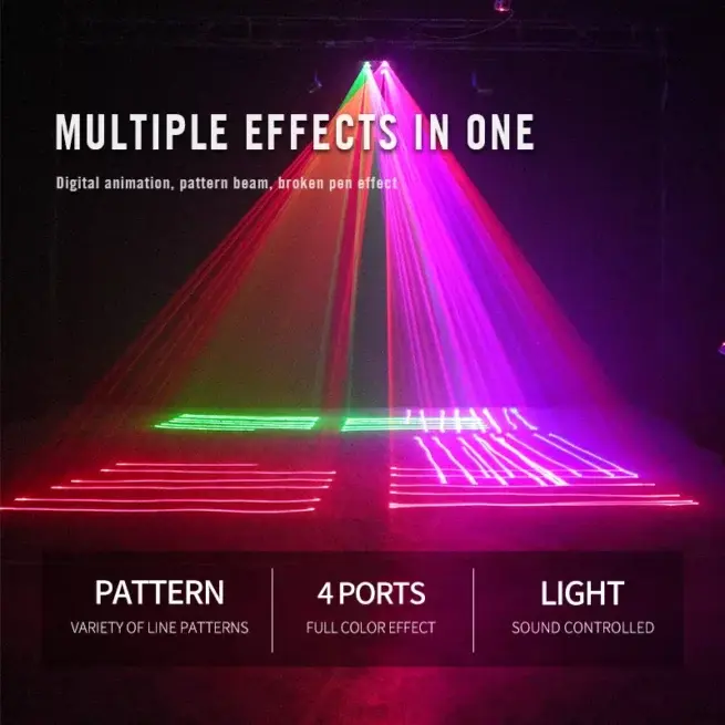 4 LENS SQUARE RGB FULLCOLOR Laser Light