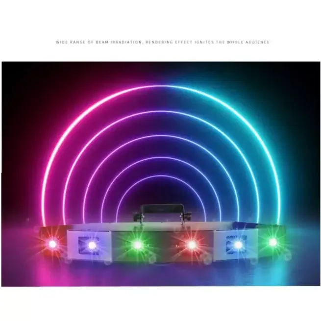 6 Lens Full Color RGB 3 in 1 DMX512 Control 6 Eyes Laser Beam Light LED Stage Laser Light RGB 7 COLOR Beam Laser Light DMX DJ Party Club Bar Show Stage Lighting
