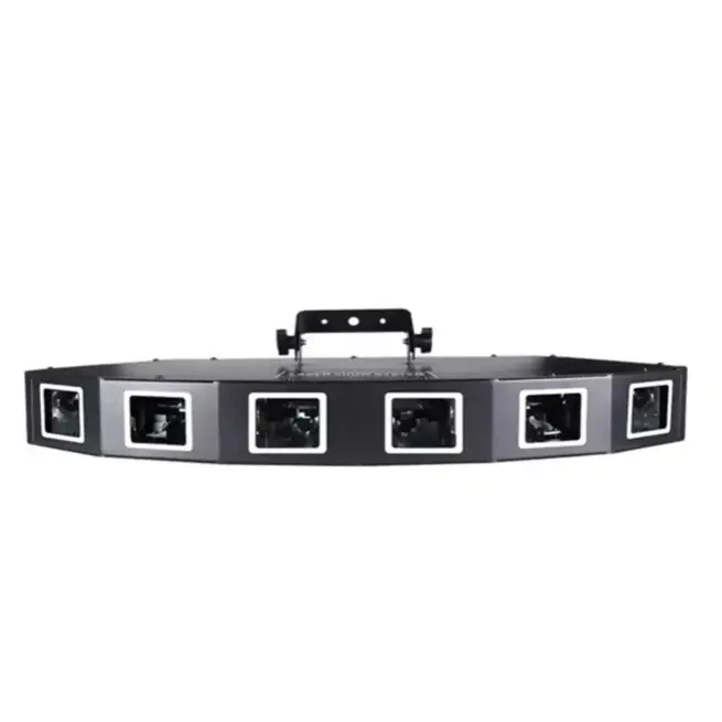 6 Lens Full Color RGB 3 in 1 DMX512 Control 6 Eyes Laser Beam Light LED Stage Laser Light RGB 7 COLOR Beam Laser Light DMX DJ Party Club Bar Show Stage Lighting