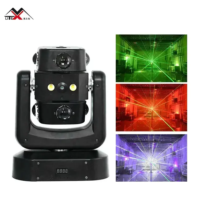 Led Arm Wind Fire Wheel 150W Moving Head Light Club Equipment Auto DMX512 Green Laser Red Laser Stage Lights Strobe