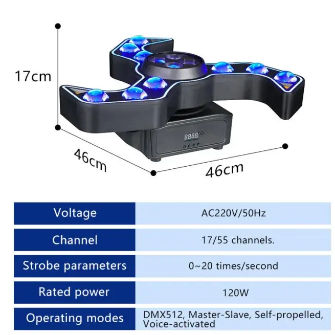 NEW BOOMERANG 13 led FAN WHEEL II led Laser Light