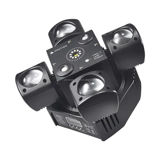 4PCX10W R+G Laser+STROBE 360* MOVING led LASER Light