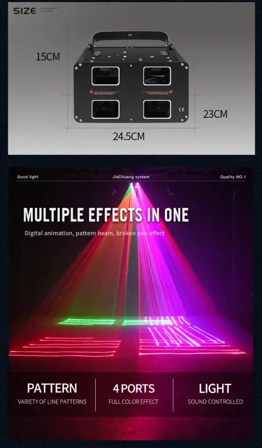 4 LENS SQUARE RGB FULLCOLOR Laser Light