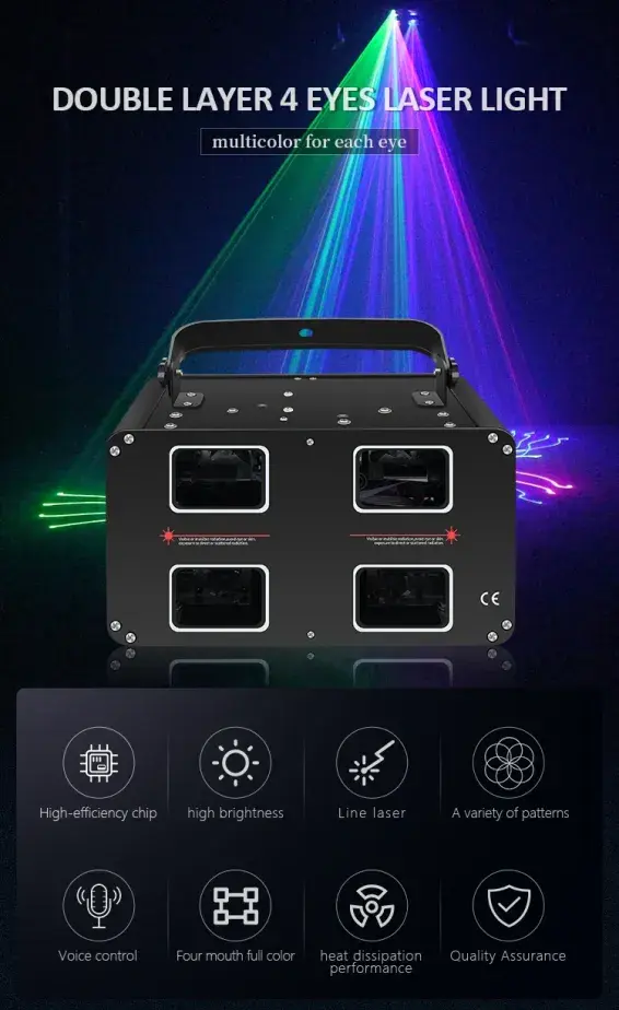 4 LENS SQUARE RGB FULLCOLOR Laser Light