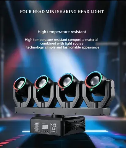150W 4 Heads RGBW LED for Light with Ring Lasers Effect DMX512 IP33 for DJ Disco Party Stage Lighting