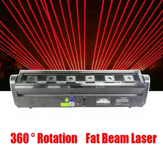 Moving Head 360* 6 Eyes RED Color Laser Scanner Light DMX512 150W Red Beam Laser Stage Light