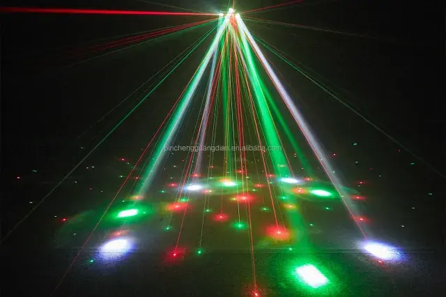 4PCX10W R+G Laser+STROBE 360* MOVING led LASER Light