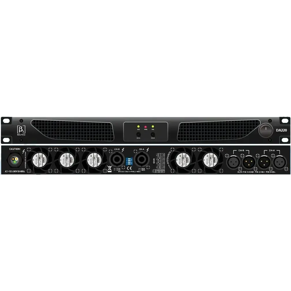 Beta3 DA220 Professional D-Class Power Amplifier, 2 x 4760 W
