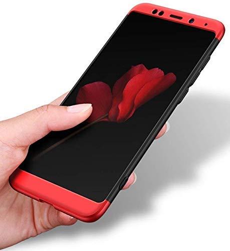 3 IN 1 DETACHABLE ANTI-SCRATCH PC HARD CASE 360° FULL BODY SHOCKPROOF PROTECTION BACK CASE COVER FOR REDMI NOTE 5 BLACK & RED