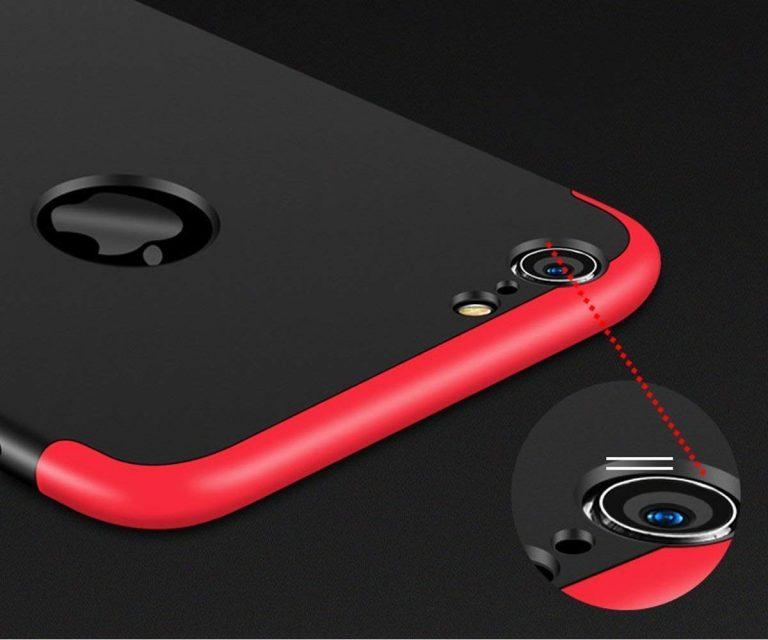 3 IN 1 DETACHABLE ANTI-SCRATCH PC HARD CASE 360° FULL BODY SHOCKPROOF PROTECTION BACK CASE COVER FOR I PHONE 7 BLACK & RED