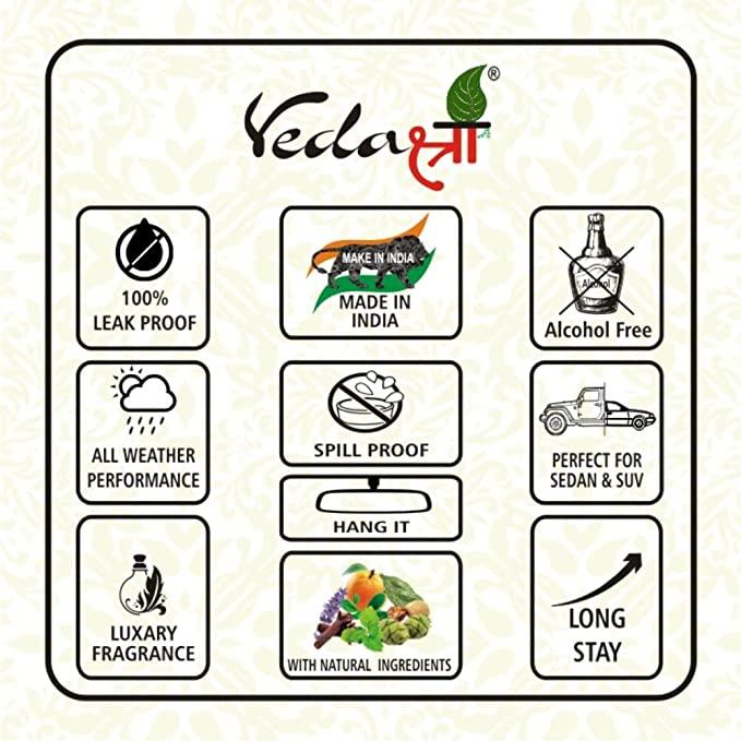 Vedashree Natural & Organic FLAME Car Perfume, Hanging Car Air Fresheners – 2 CAKE (Jute Bag) FLY