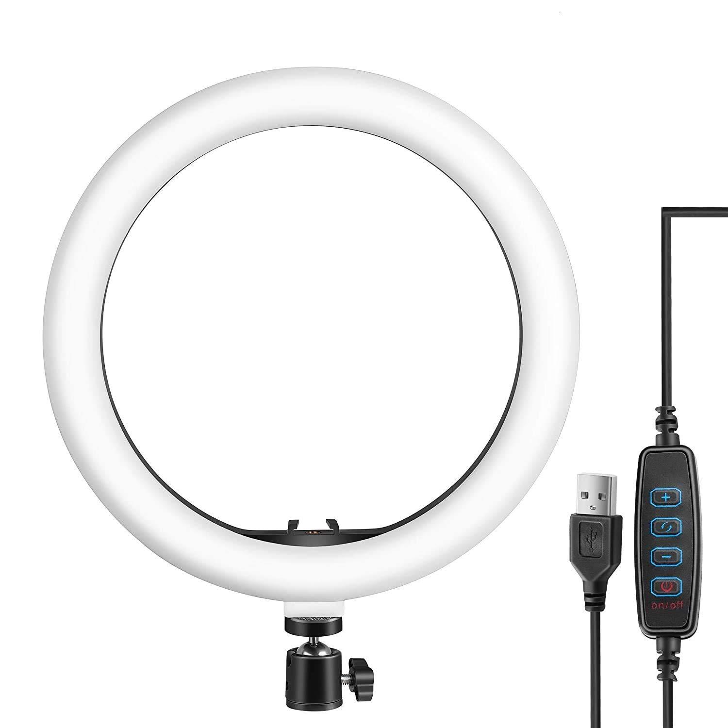 10″ PORTABLE LED RING LIGHT WITH 3 COLOR MODES DIMMABLE LIGHTING | FOR YOUTUBE | PHOTO-SHOOT | VIDEO SHOOT | LIVE STREAM | MAKEUP & VLOGGING | COMPATIBLE WITH IPHONE/ANDROID PHONES & CAMERAS