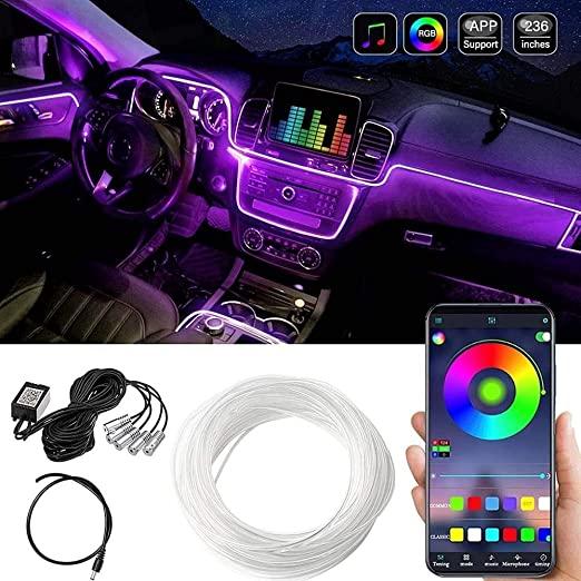 Flexible EL Neon Strip 6M LED Interior Decorative Light for Car