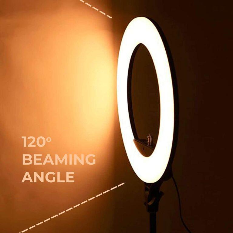 10″ PORTABLE LED RING LIGHT WITH 3 COLOR MODES DIMMABLE LIGHTING | FOR YOUTUBE | PHOTO-SHOOT | VIDEO SHOOT | LIVE STREAM | MAKEUP & VLOGGING | COMPATIBLE WITH IPHONE/ANDROID PHONES & CAMERAS