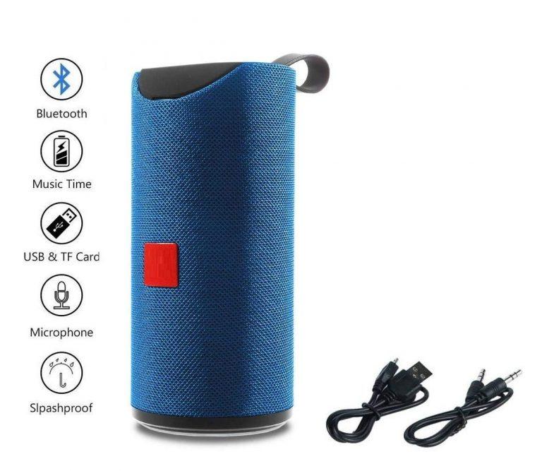 PLASHPROOF + WATERPROOF HIGH BASS SOUND WIRELESS BLUETOOTH SPEAKER WITH USB/AUX & SD CARD SUPPORT COMPATIBLE WITH ALL DEVICES – ASSORTED COLOUR