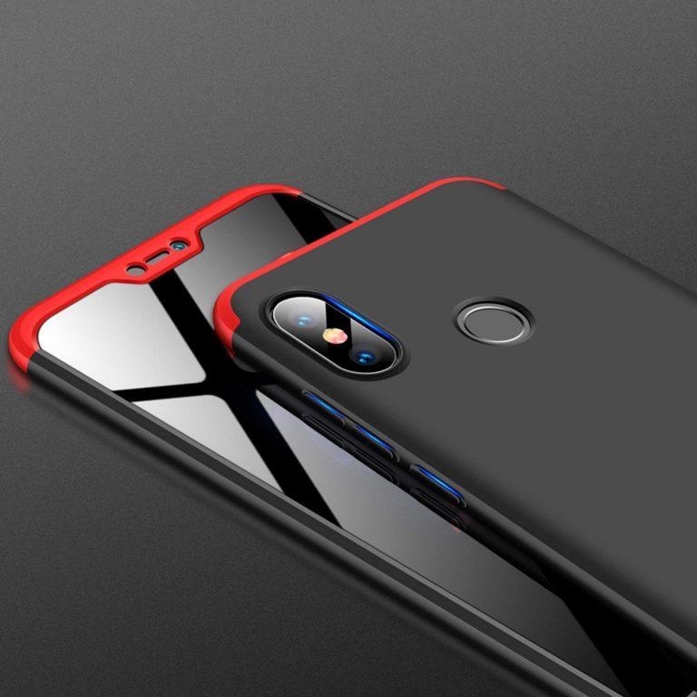 3 IN 1 DETACHABLE ANTI-SCRATCH PC HARD CASE 360° FULL BODY SHOCKPROOF PROTECTION BACK CASE COVER FOR MI 6 PRO BLACK & RED