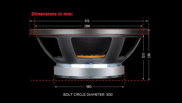 Dynamite 400w Speaker DM-32MH 12” MID Speaker