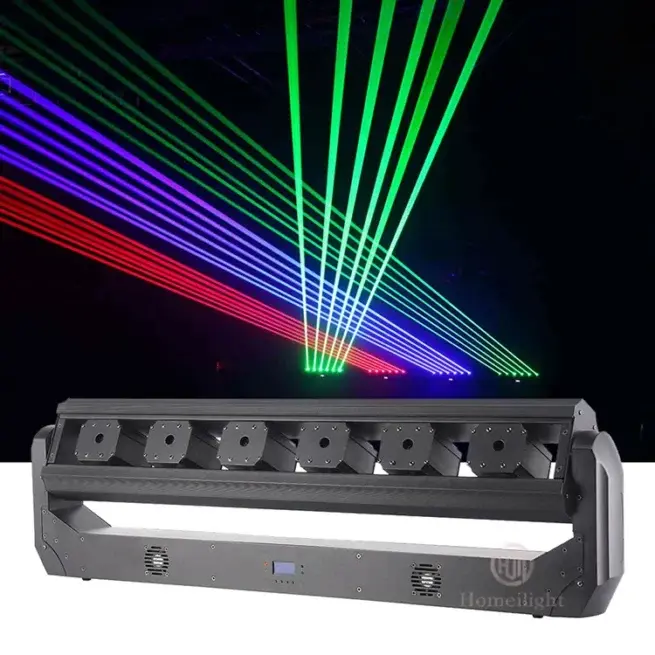 7 COLOR Moving Head 360* 6 Eyes RGB Color Laser Scanner Light DMX512 150W Red Beam Laser Stage Light